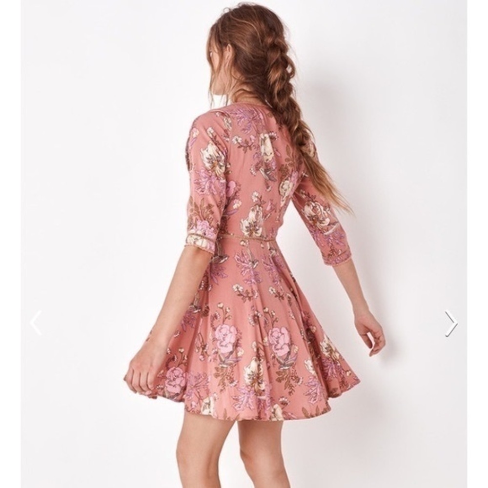 Spell and the Gypsy Collective Pink Floral Rosa 90s Mini Dress - Picture 4 of 12